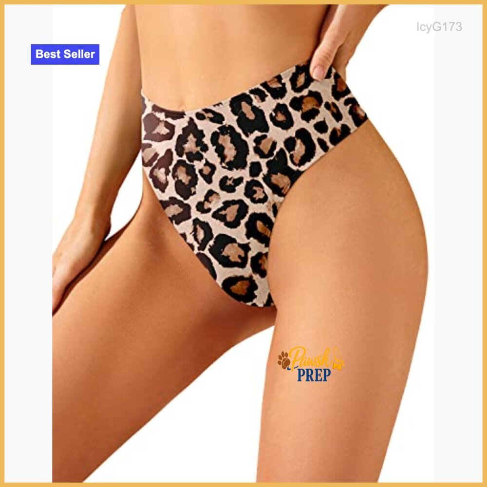High Waist Thong Bikini Bottoms Cheeky Brazilian Swimwear High Cut - Picture 4 of 7